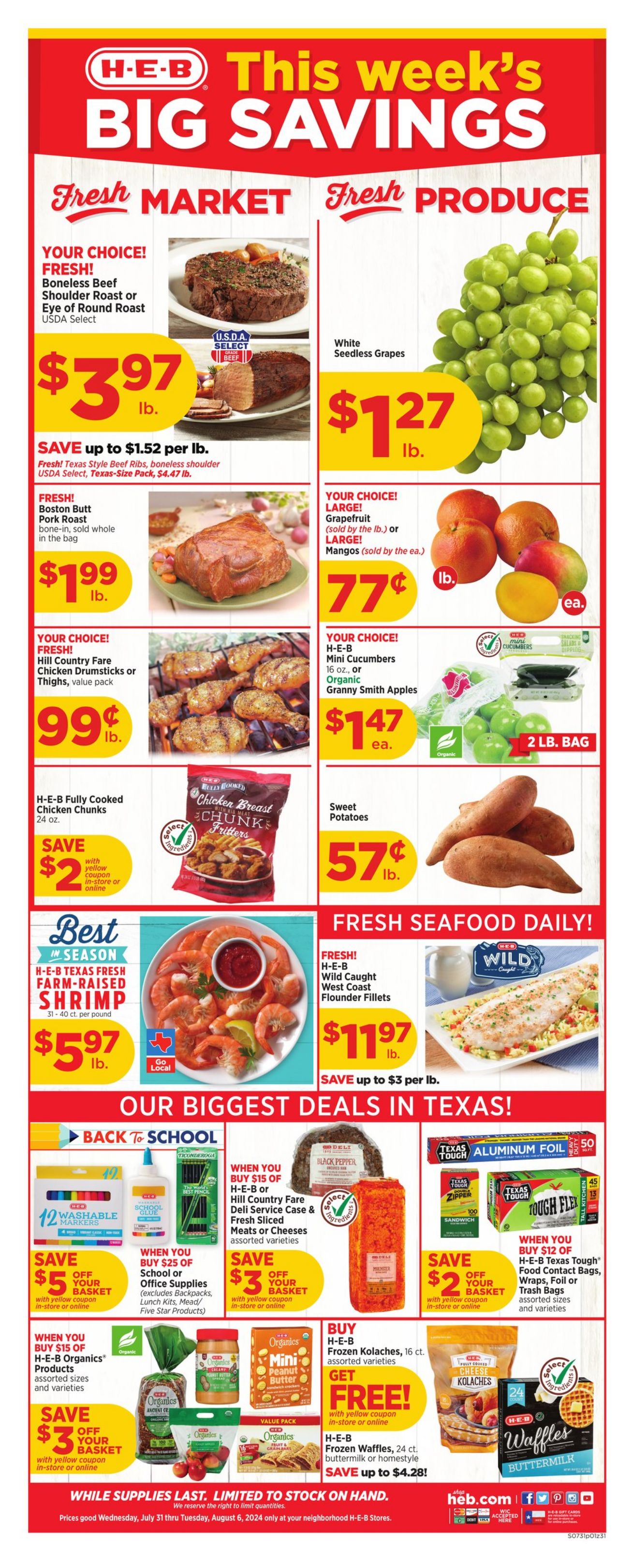 Weekly ad H-E-B 07/31/2024 - 08/06/2024