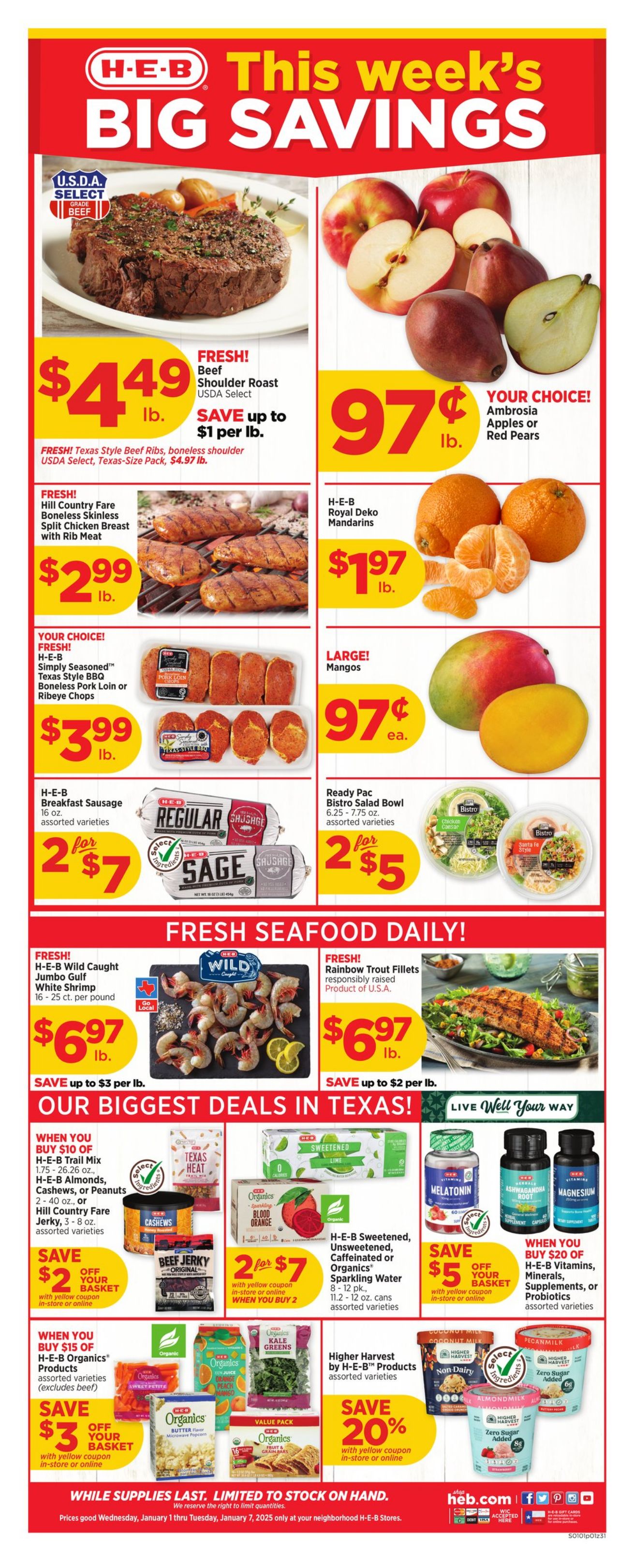 Weekly ad H-E-B 01/01/2025 - 01/07/2025