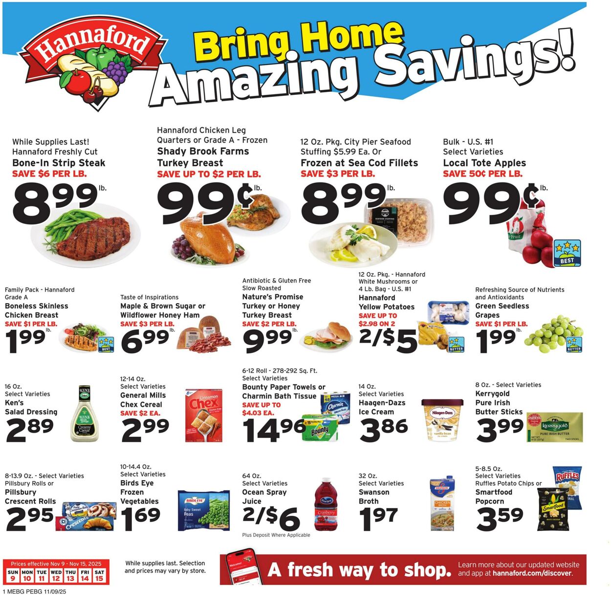 Weekly ad Hannaford 11/09/2025 - 11/15/2025