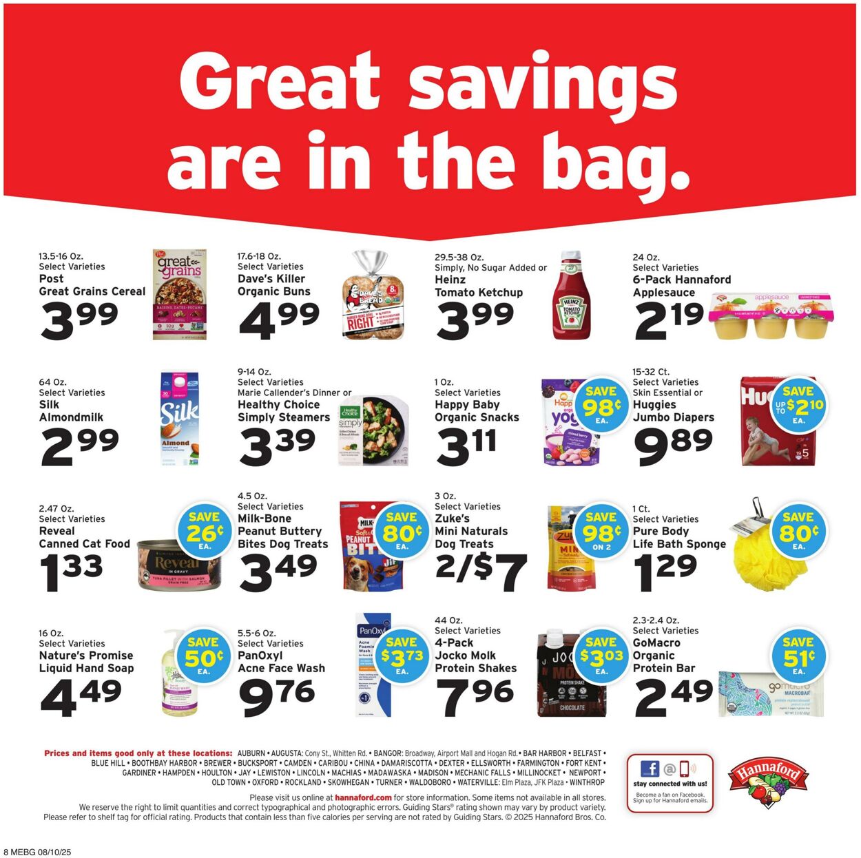 Weekly ad Hannaford 08/10/2025 - 08/16/2025