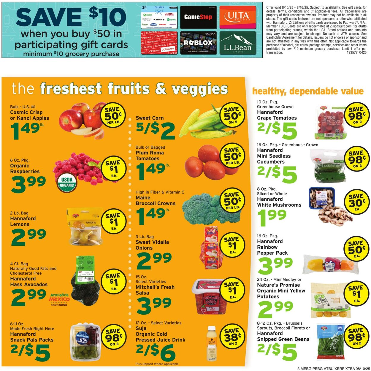 Weekly ad Hannaford 08/10/2025 - 08/16/2025