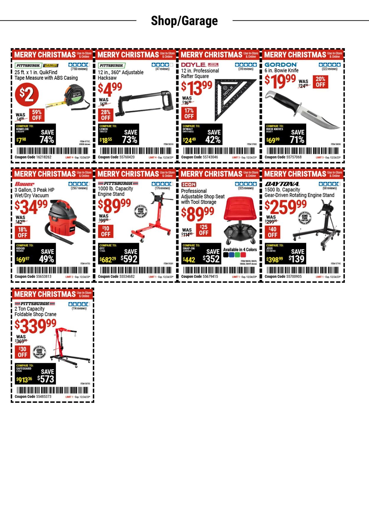 Weekly ad Harbor Freight 12/11/2023 - 12/26/2023