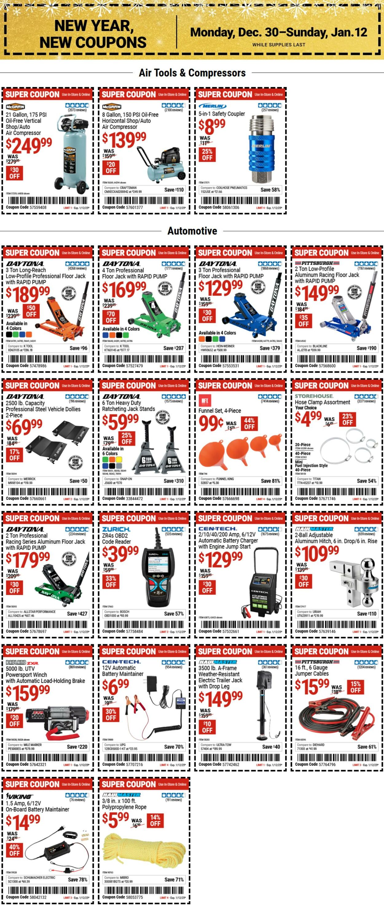 Weekly ad Harbor Freight 12/30/2024 - 01/12/2025