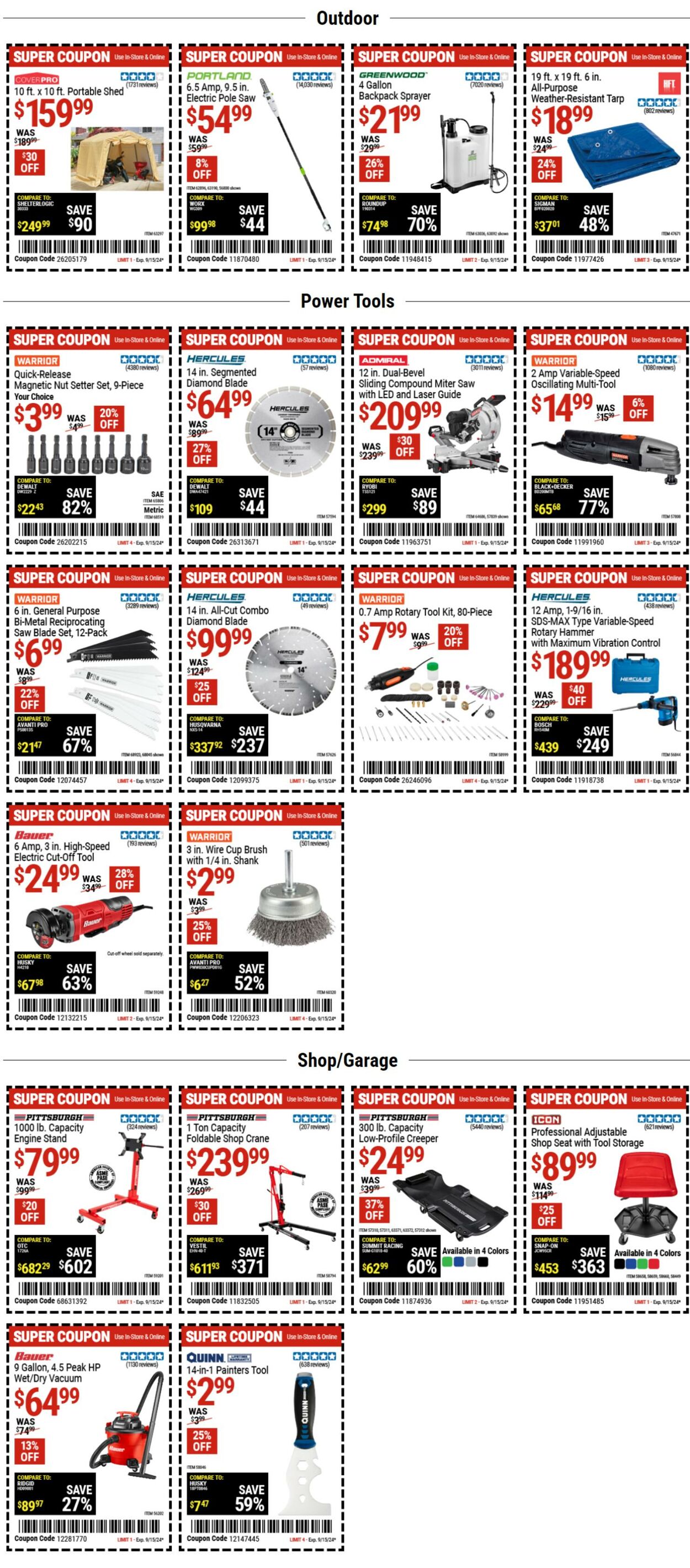 Weekly ad Harbor Freight 09/11/2024 - 09/18/2024