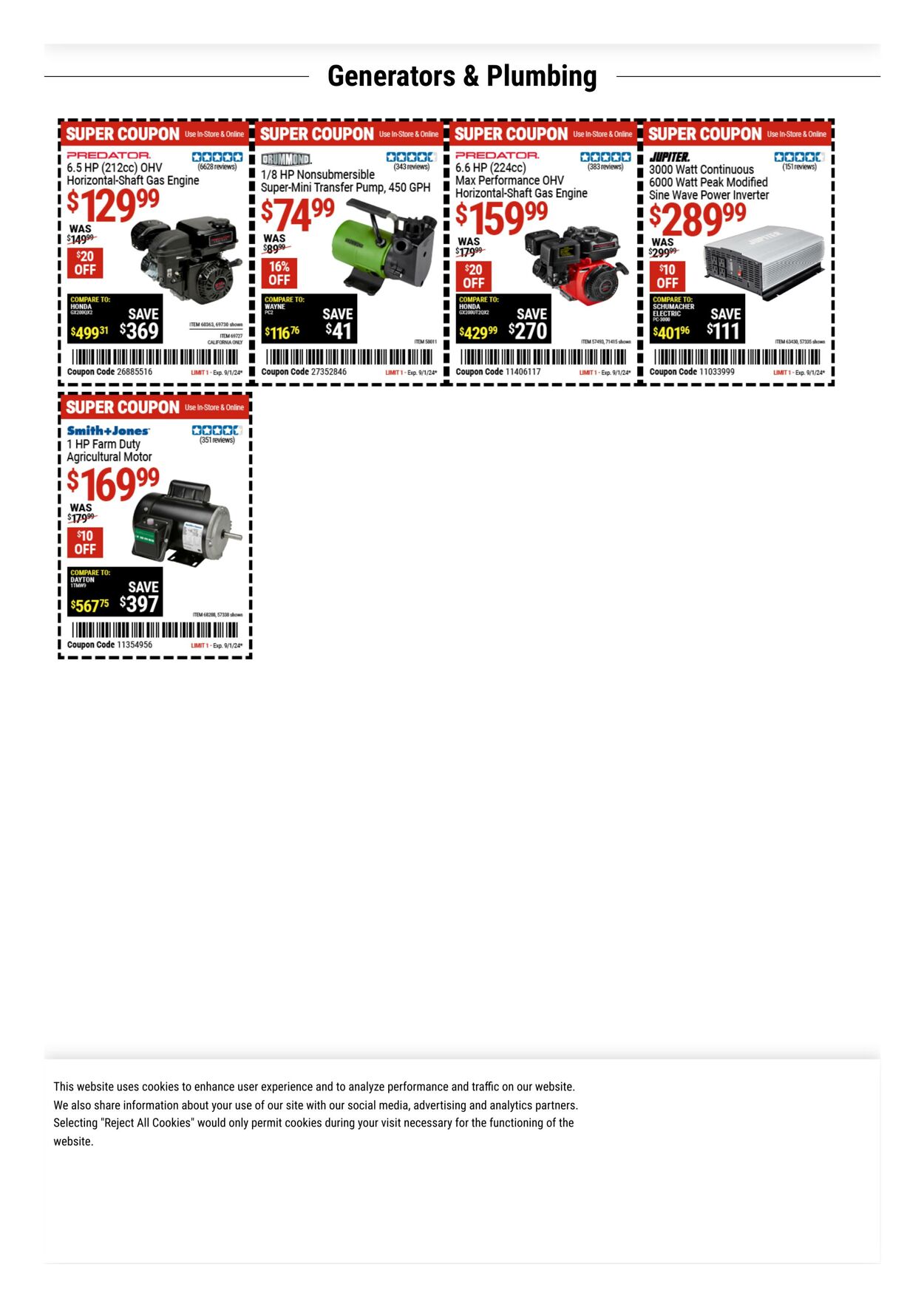 Weekly ad Harbor Freight 08/28/2024 - 09/10/2024