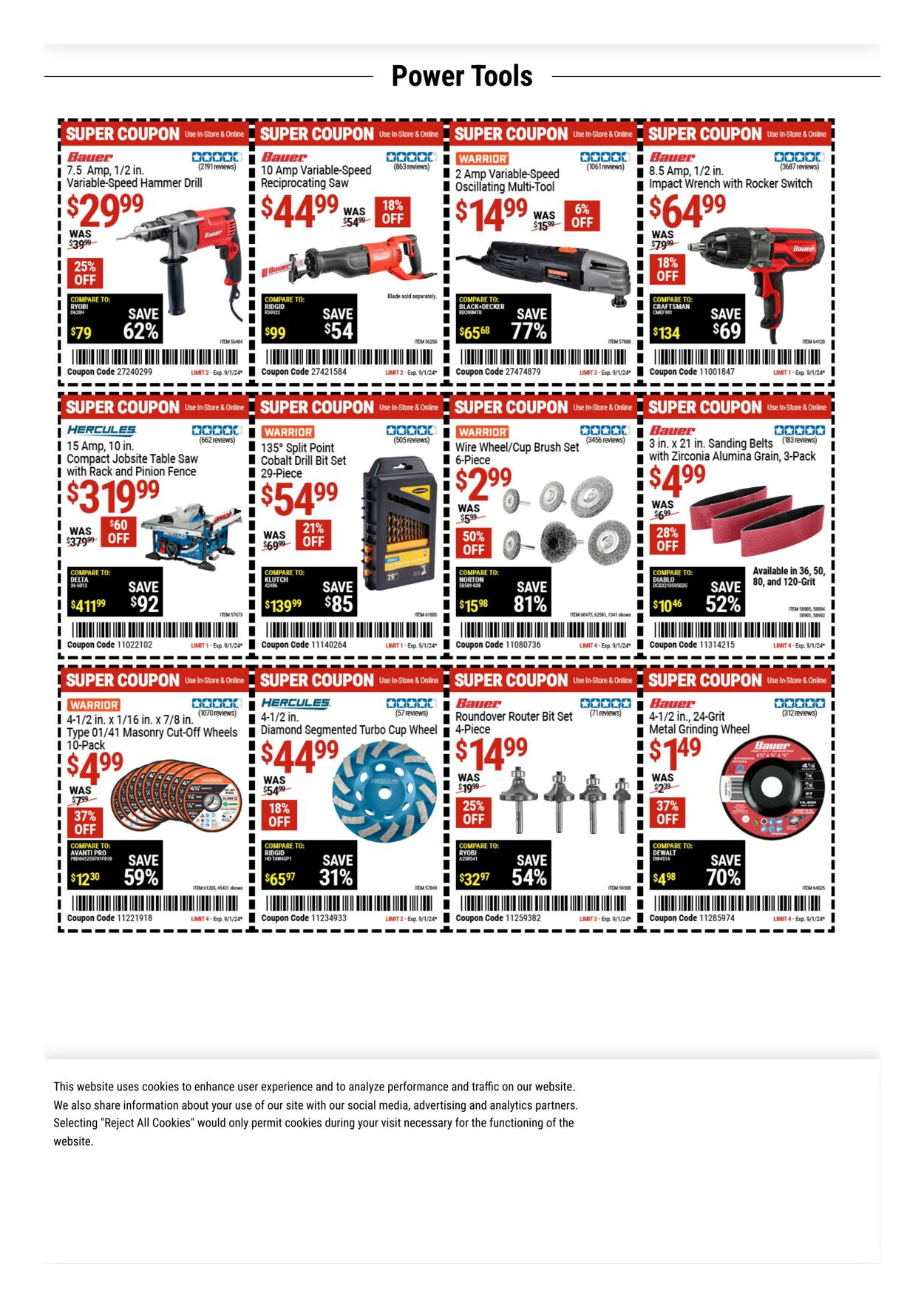 Weekly ad Harbor Freight 08/28/2024 - 09/10/2024