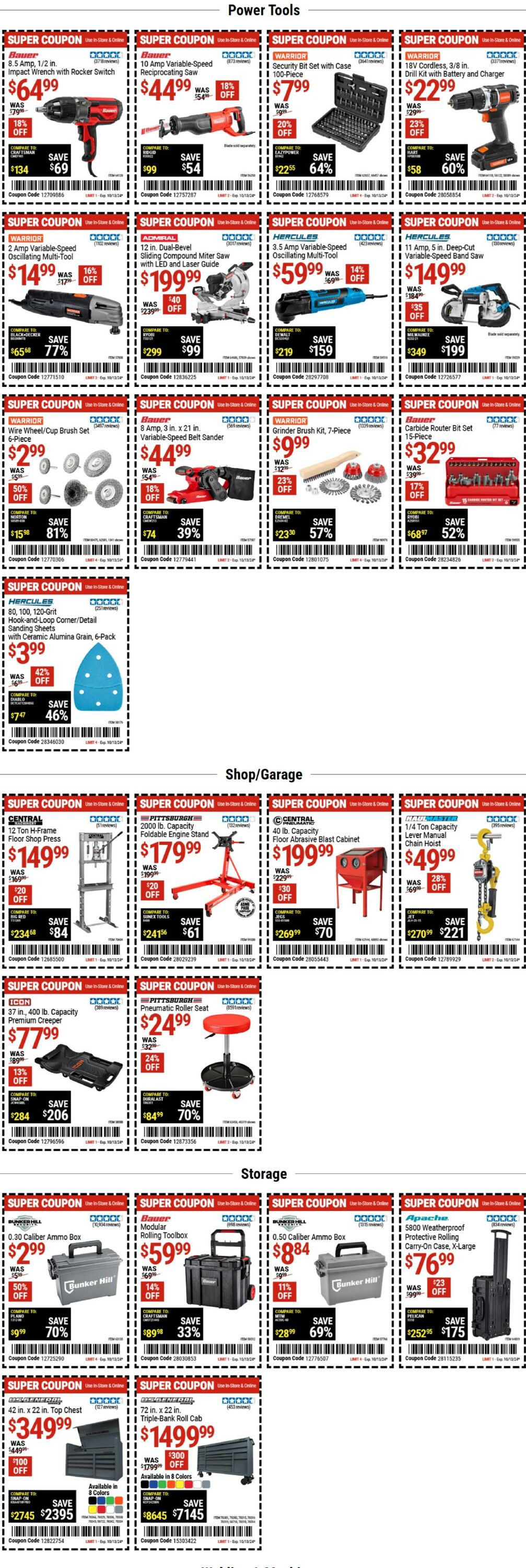 Weekly ad Harbor Freight 10/03/2024 - 10/13/2024