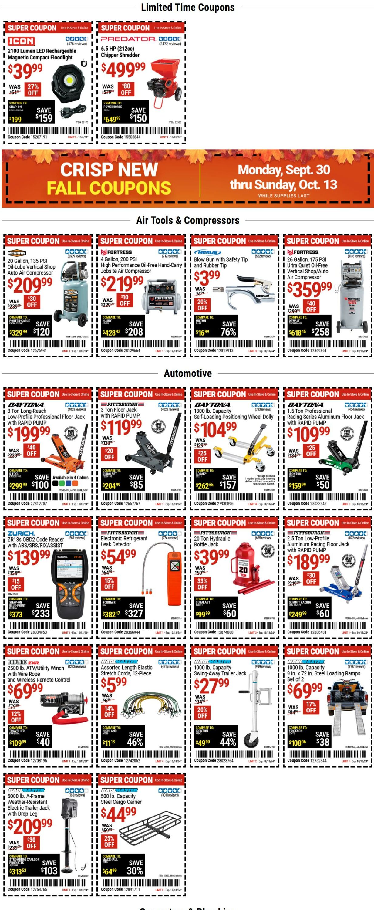 Weekly ad Harbor Freight 10/03/2024 - 10/13/2024