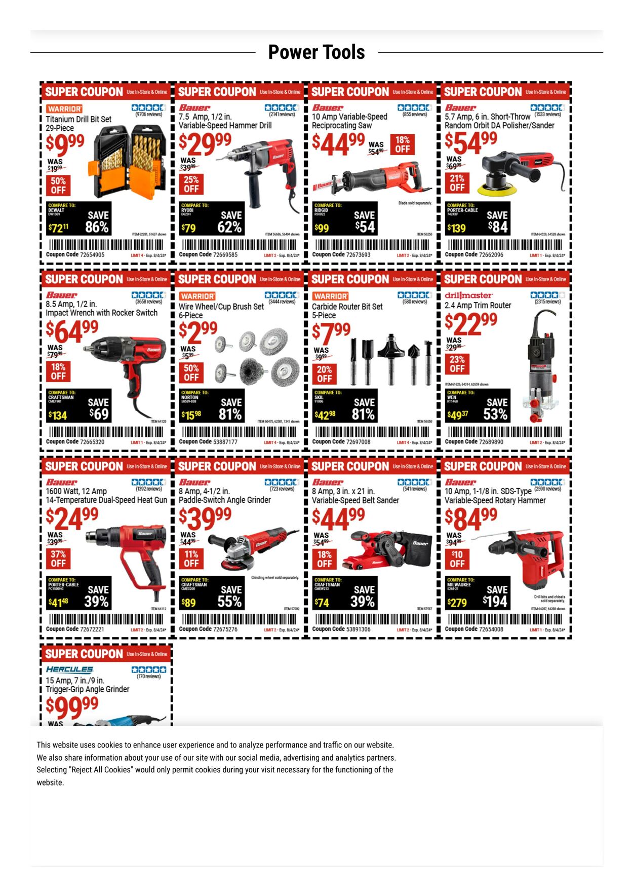 Weekly ad Harbor Freight 07/29/2024 - 08/11/2024