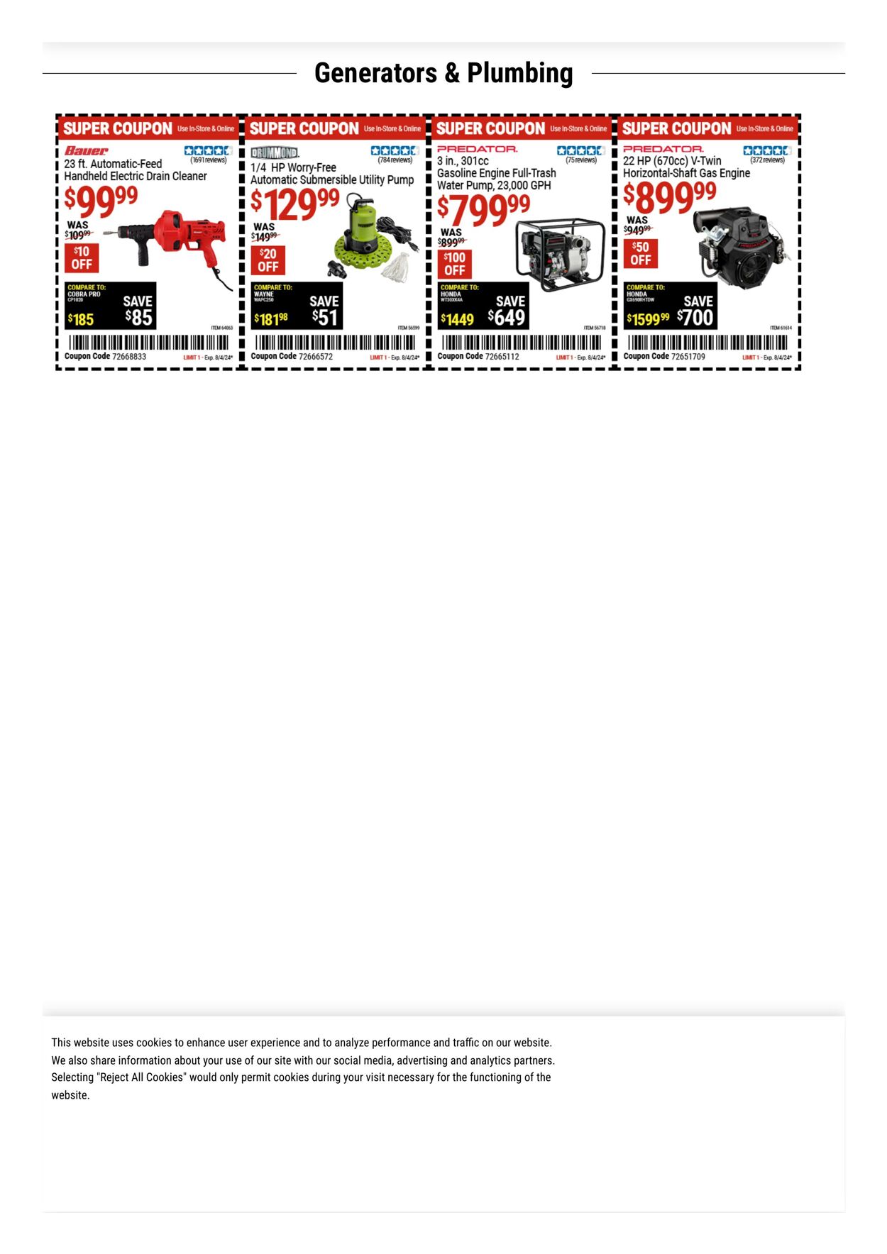 Weekly ad Harbor Freight 07/29/2024 - 08/11/2024