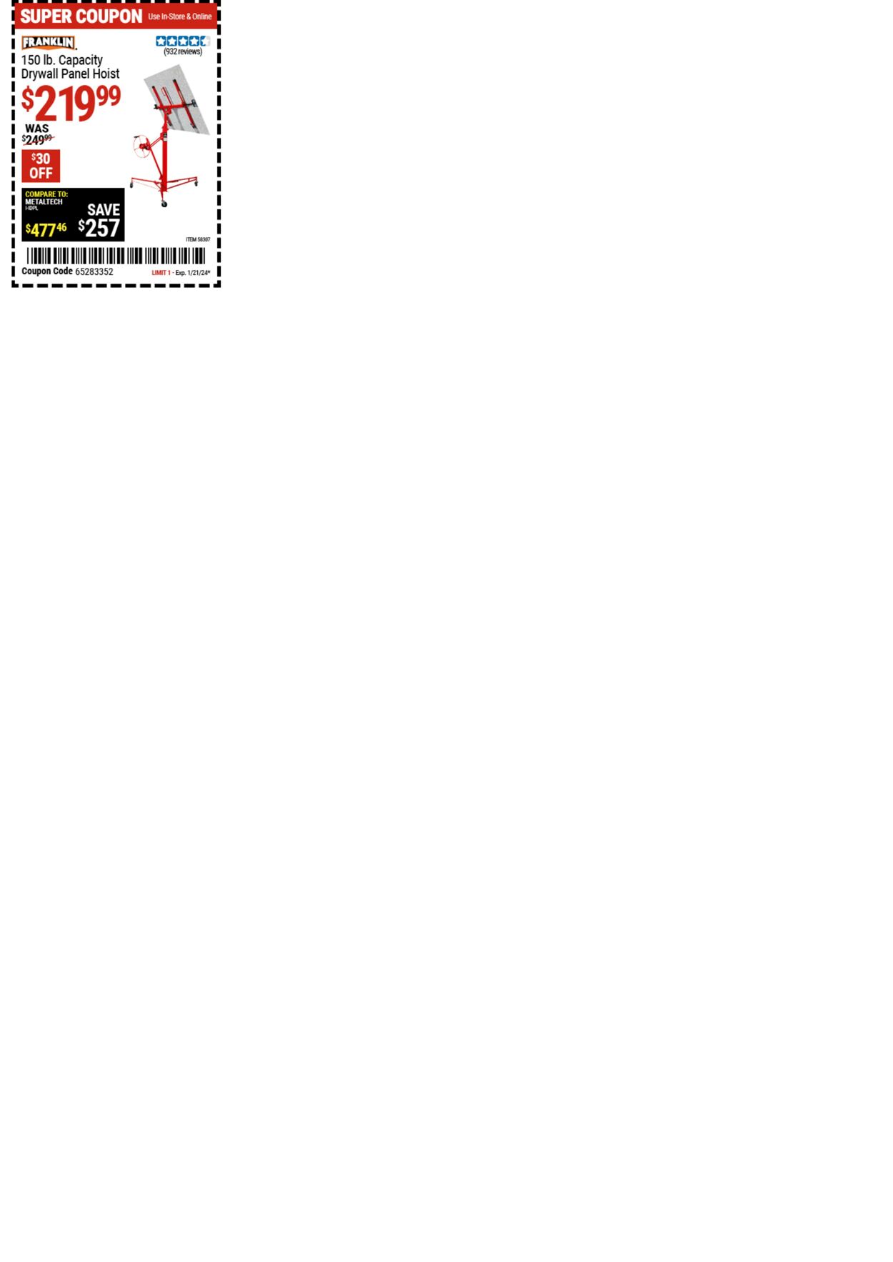 Weekly ad Harbor Freight 01/08/2024 - 01/21/2024