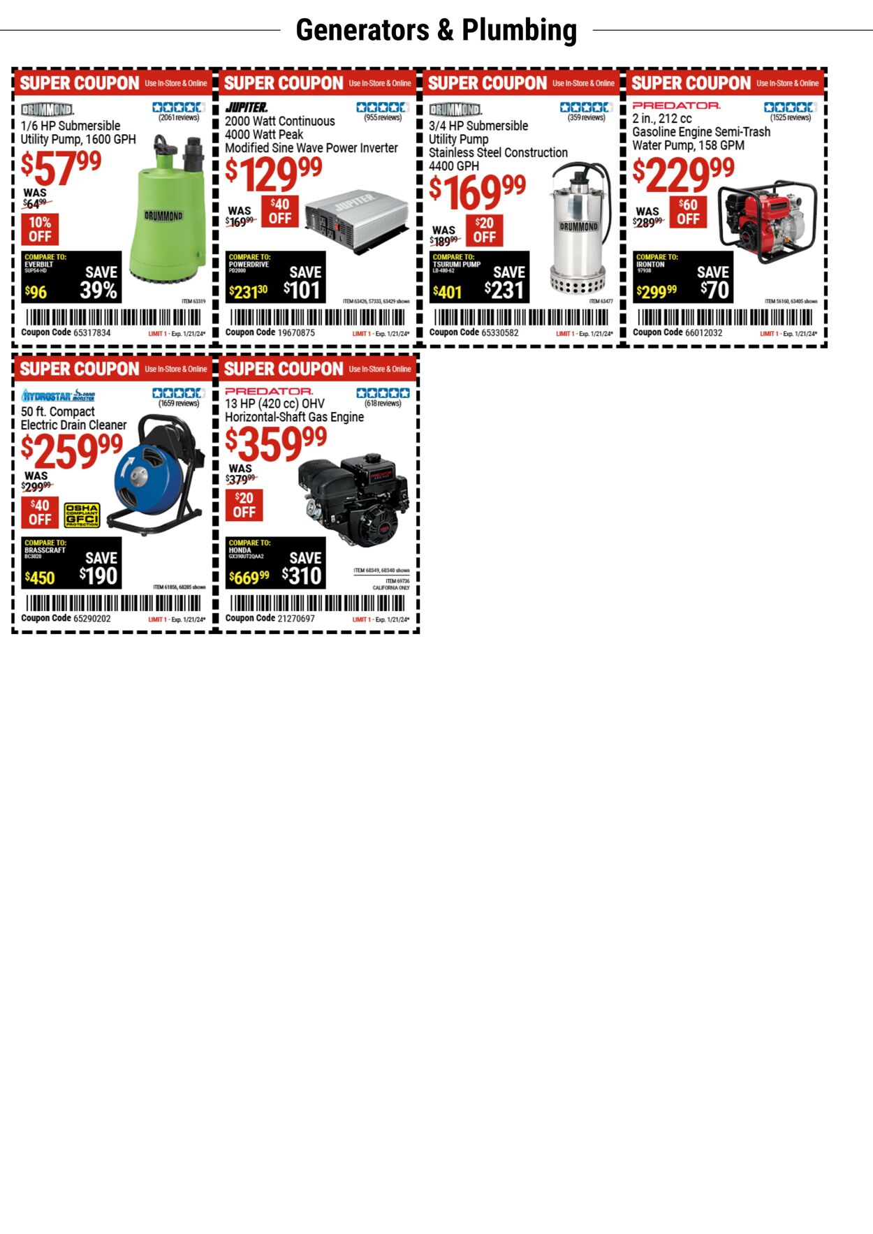 Weekly ad Harbor Freight 01/08/2024 - 01/21/2024