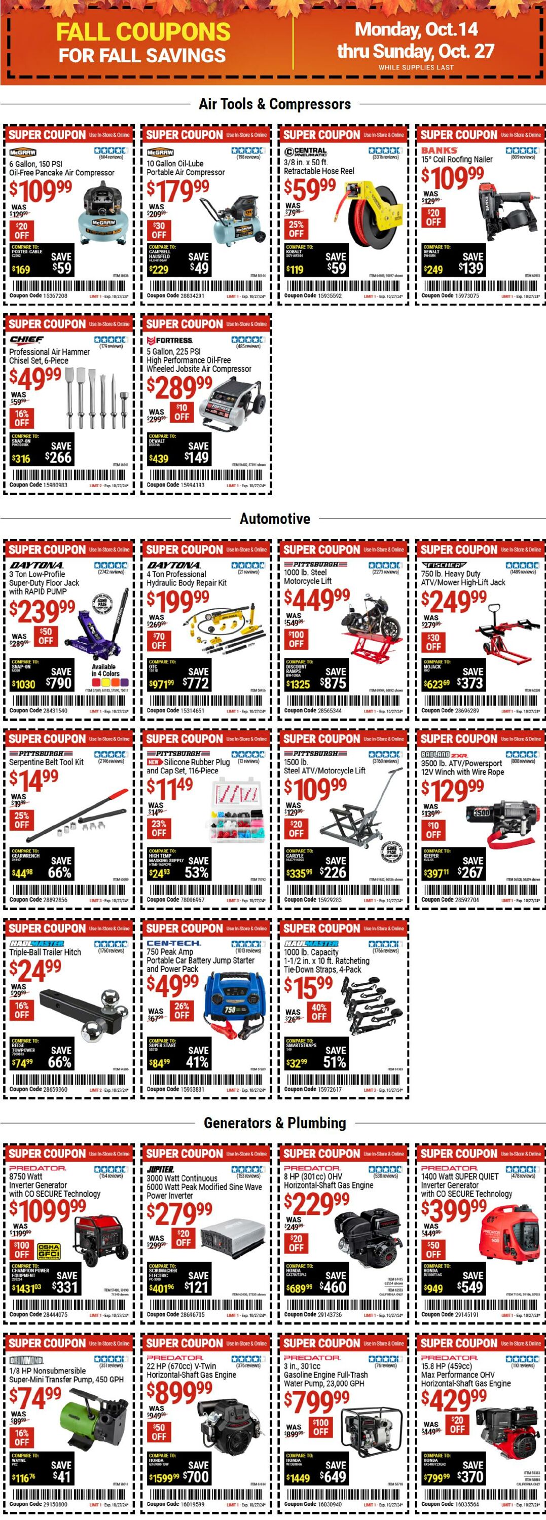 Weekly ad Harbor Freight 10/14/2024 - 10/27/2024