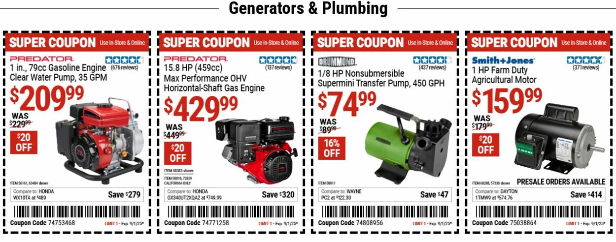 Weekly ad Harbor Freight 08/25/2025 - 09/03/2025