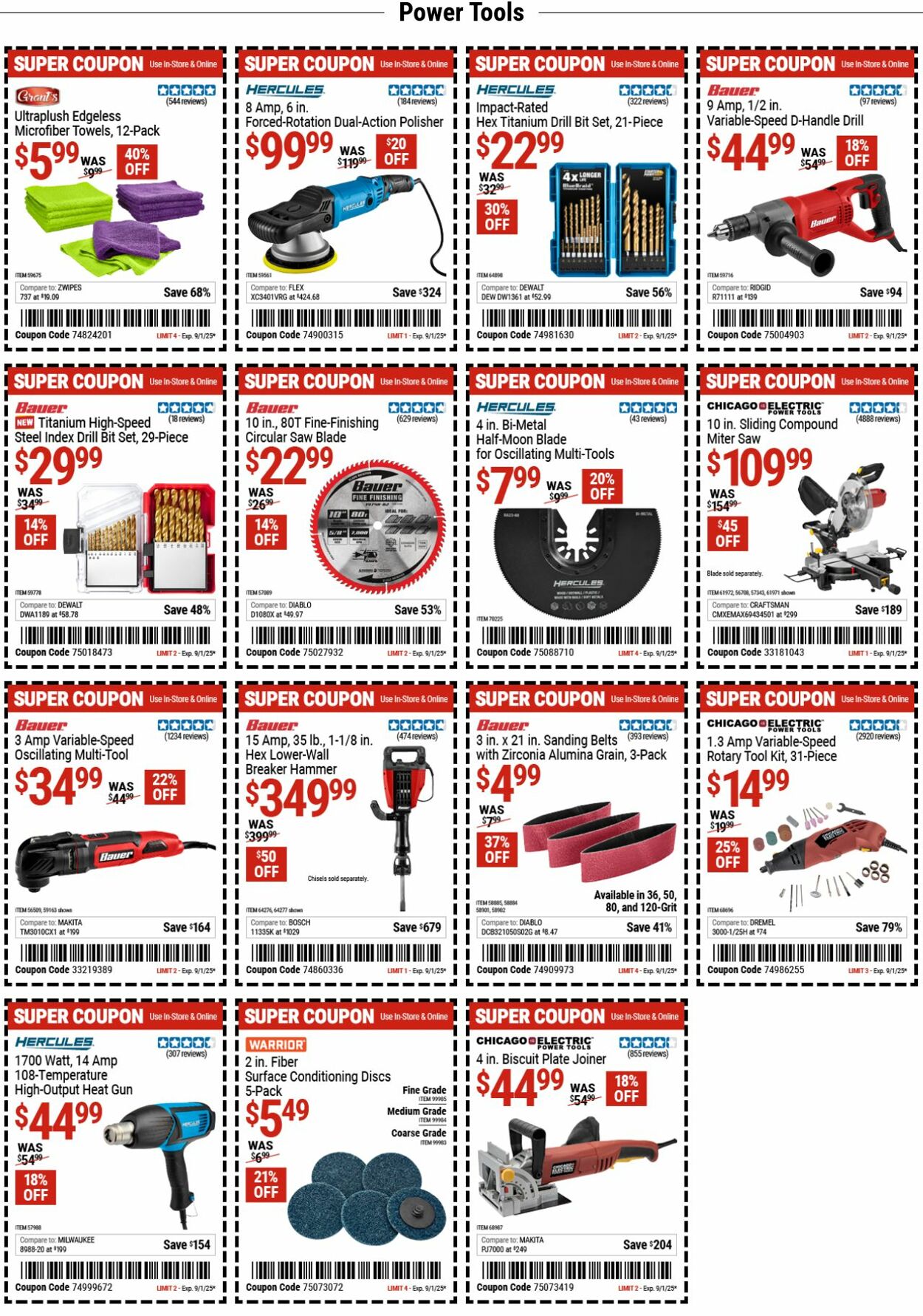 Weekly ad Harbor Freight 08/25/2025 - 09/03/2025
