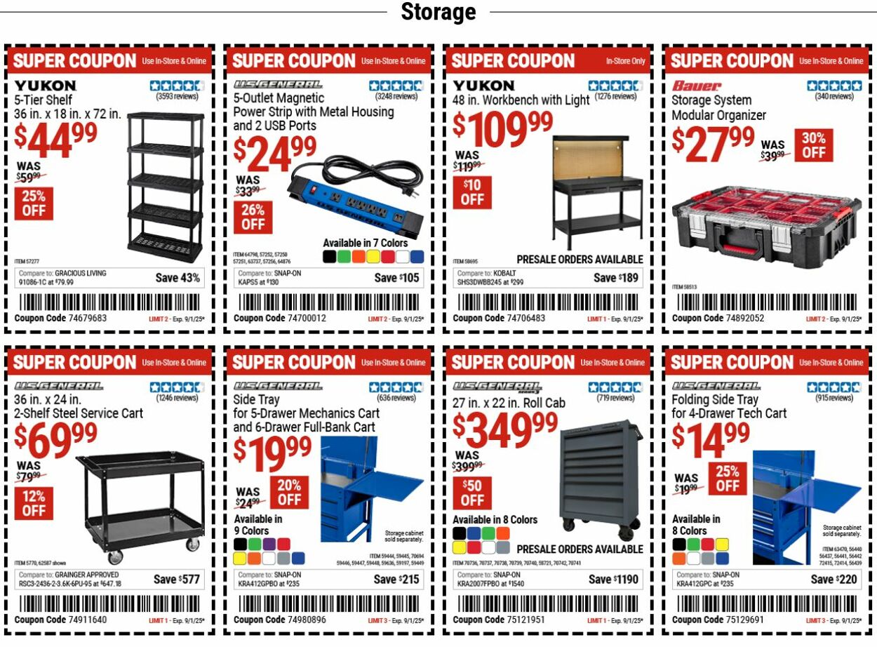 Weekly ad Harbor Freight 08/25/2025 - 09/03/2025