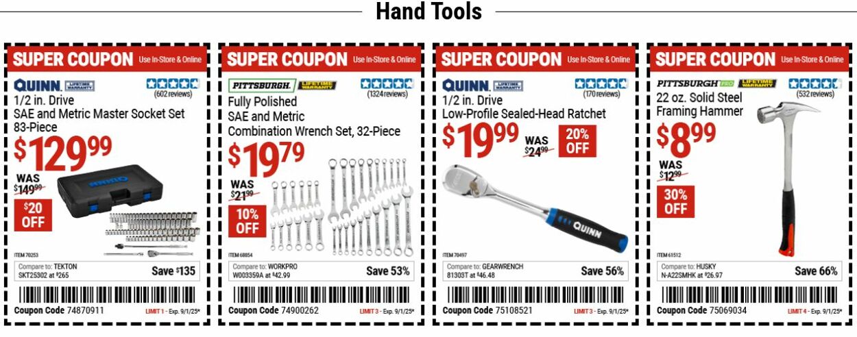 Weekly ad Harbor Freight 08/25/2025 - 09/03/2025