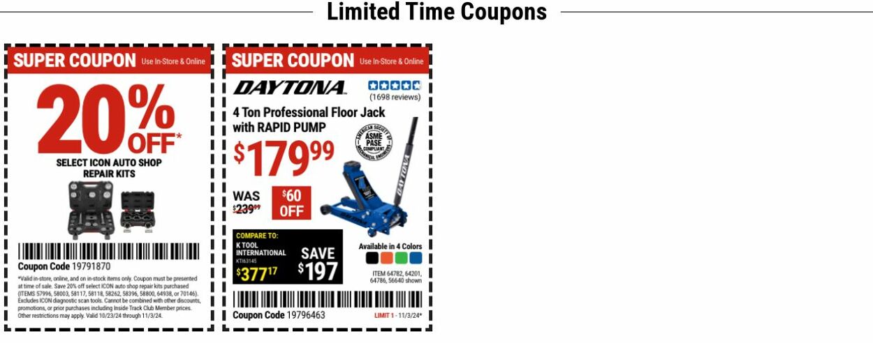 Weekly ad Harbor Freight 10/28/2024 - 11/06/2024