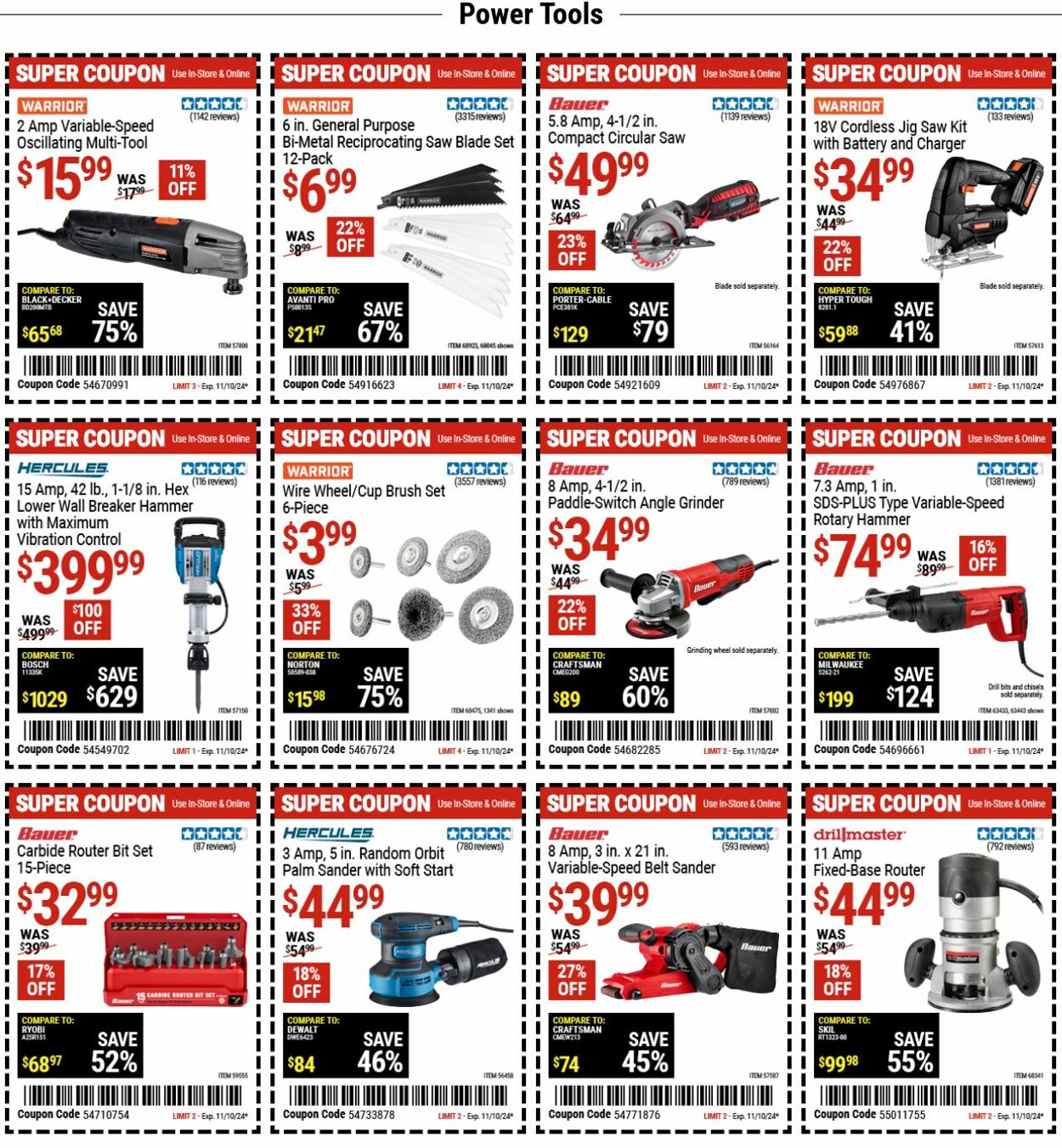 Weekly ad Harbor Freight 10/28/2024 - 11/06/2024