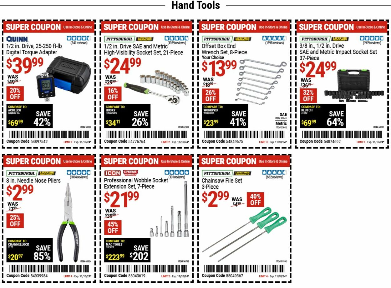 Weekly ad Harbor Freight 10/28/2024 - 11/06/2024