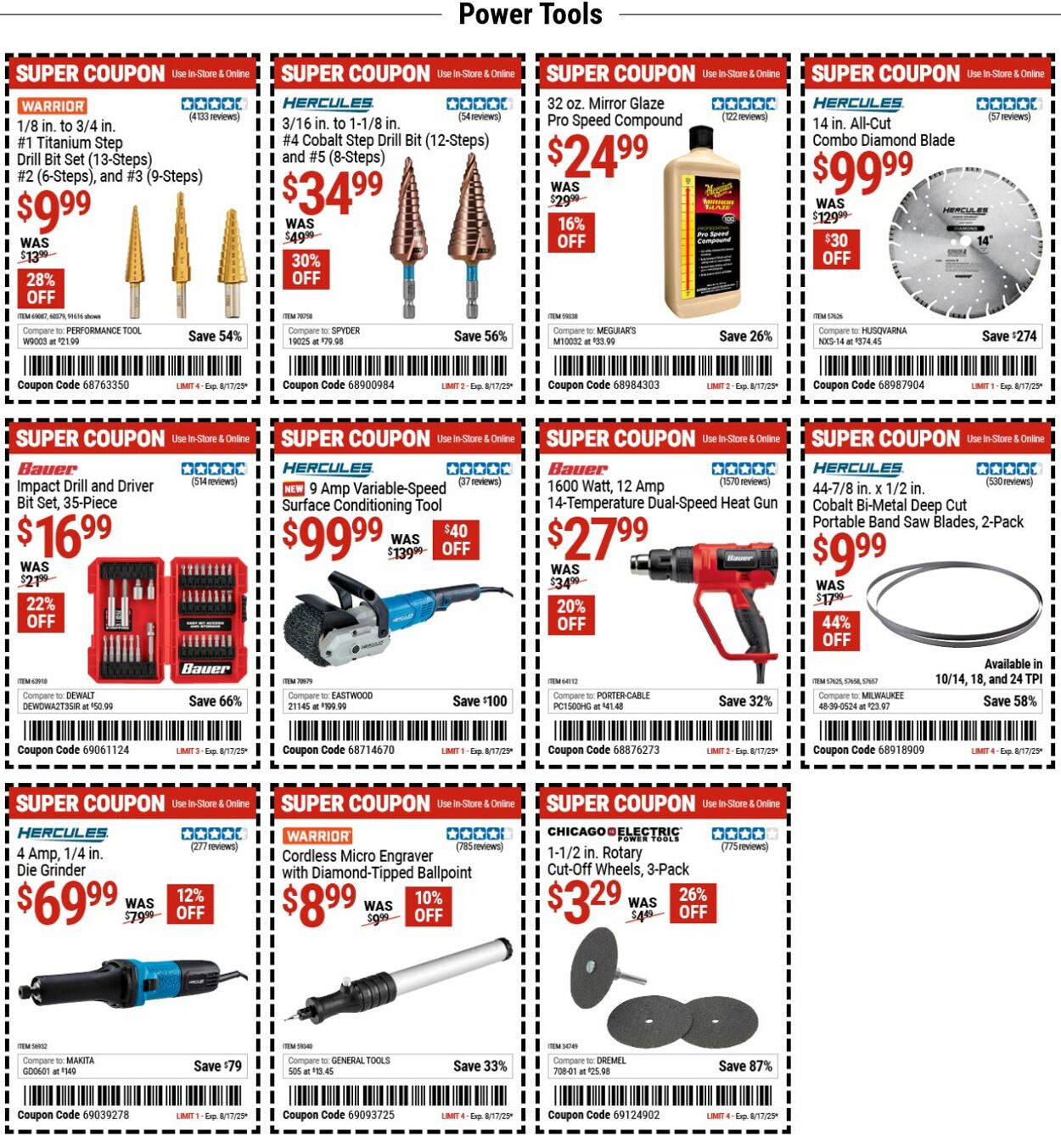 Weekly ad Harbor Freight 08/04/2025 - 08/13/2025