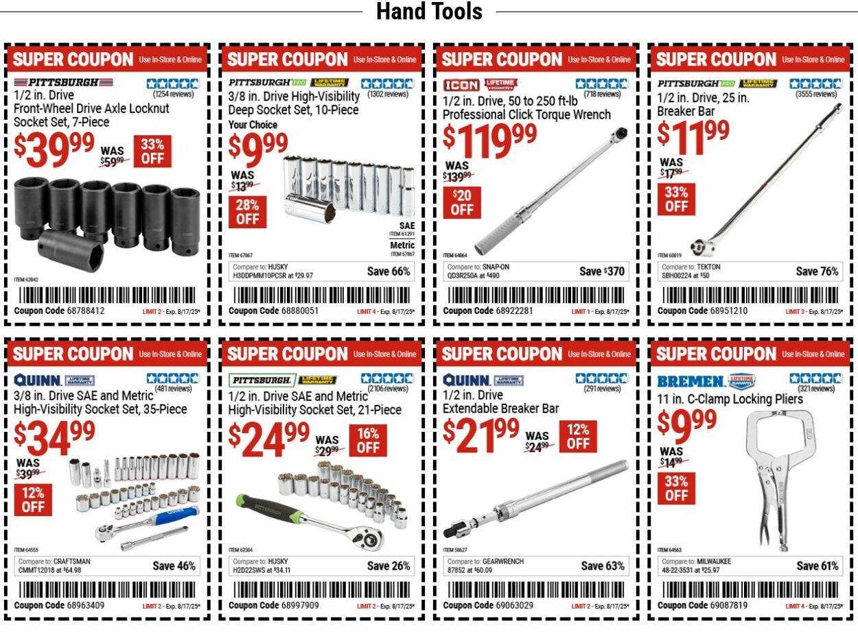 Weekly ad Harbor Freight 08/04/2025 - 08/13/2025
