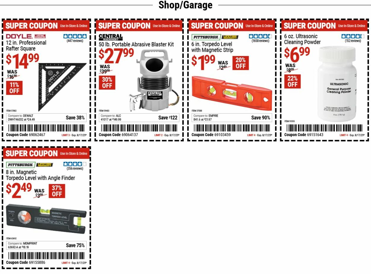 Weekly ad Harbor Freight 08/04/2025 - 08/13/2025