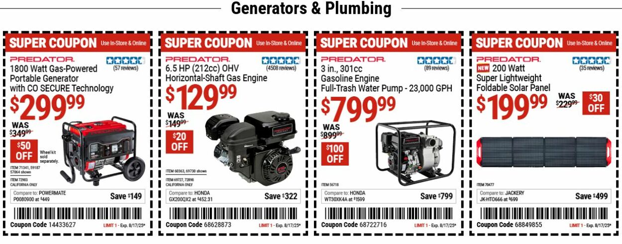 Weekly ad Harbor Freight 08/04/2025 - 08/13/2025