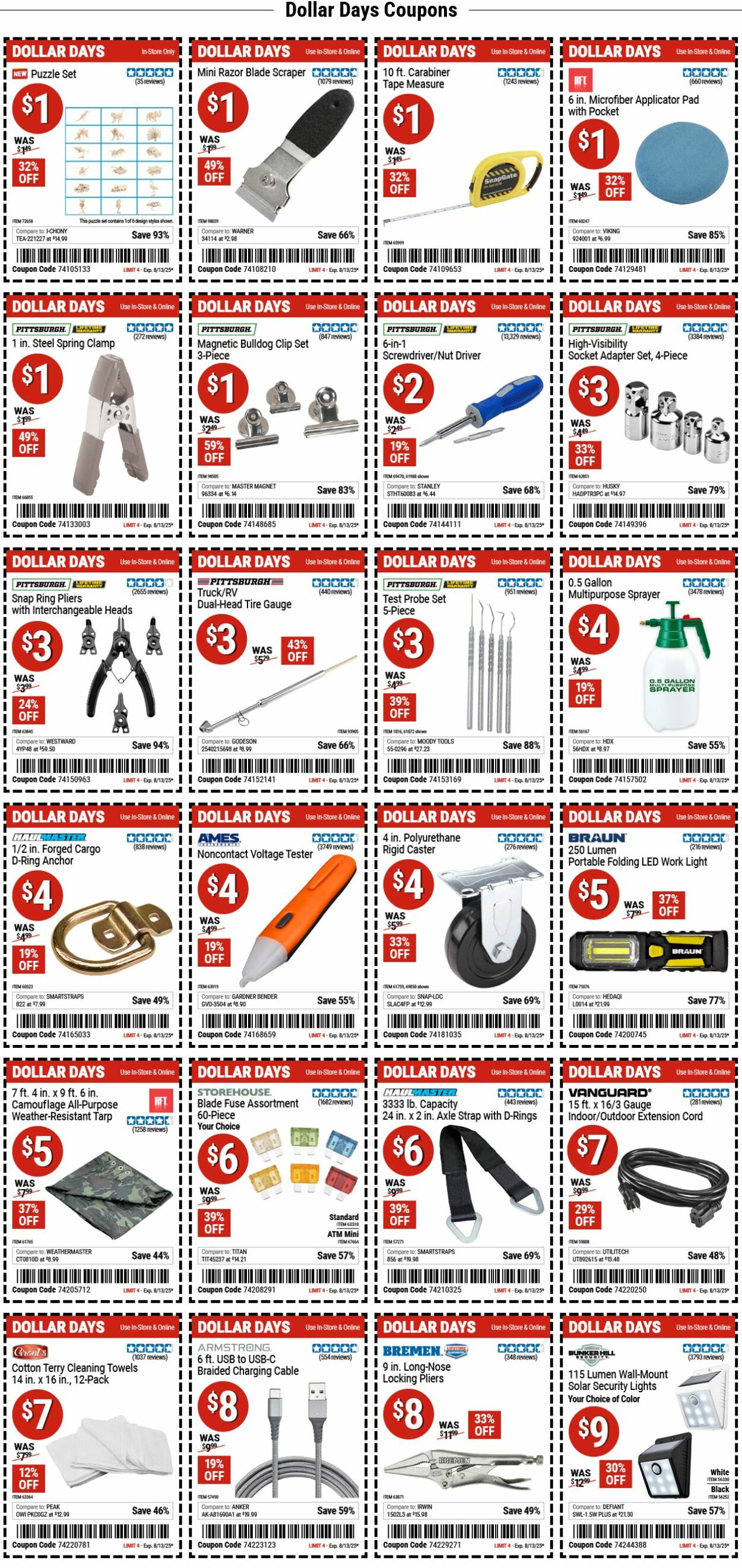 Weekly ad Harbor Freight 08/04/2025 - 08/13/2025