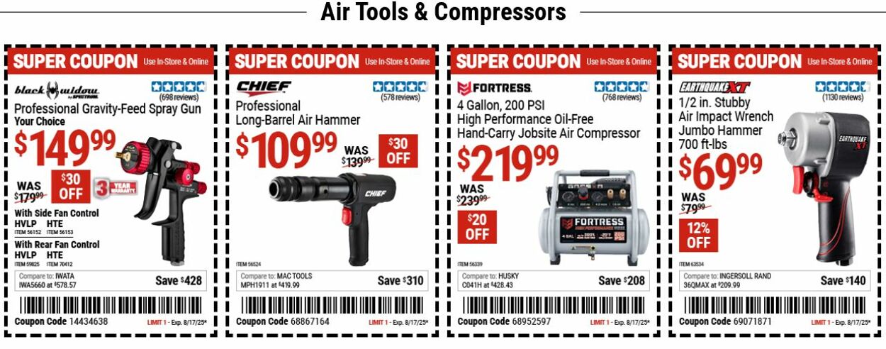 Weekly ad Harbor Freight 08/04/2025 - 08/13/2025