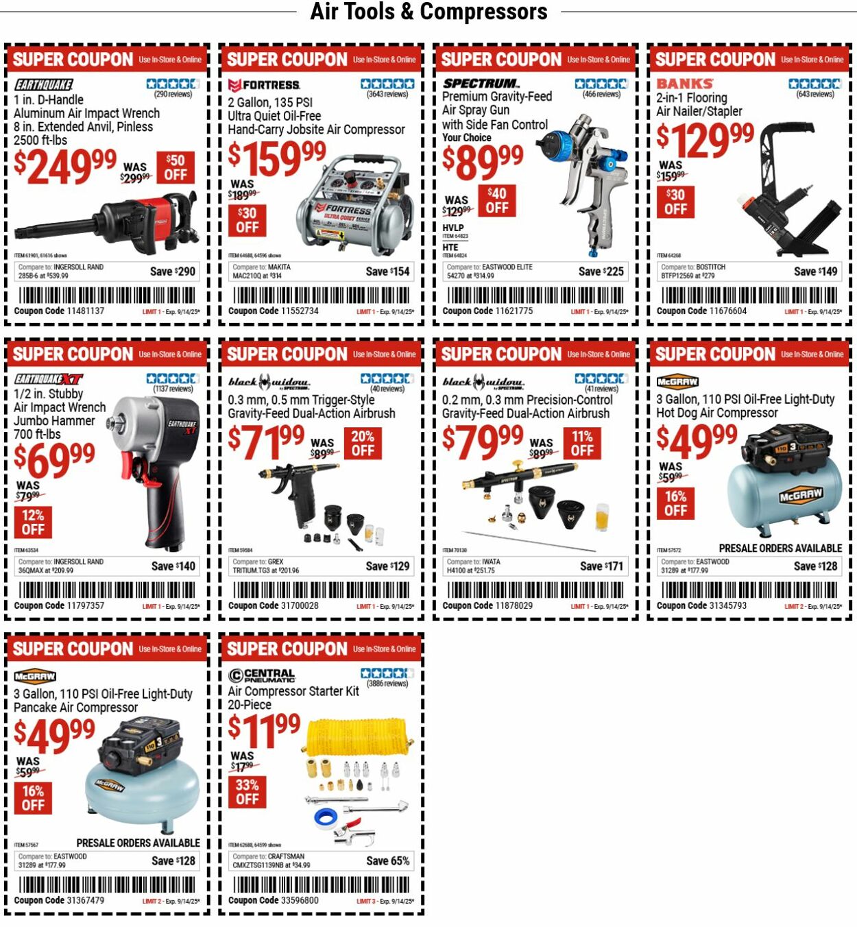 Weekly ad Harbor Freight 09/08/2025 - 09/17/2025