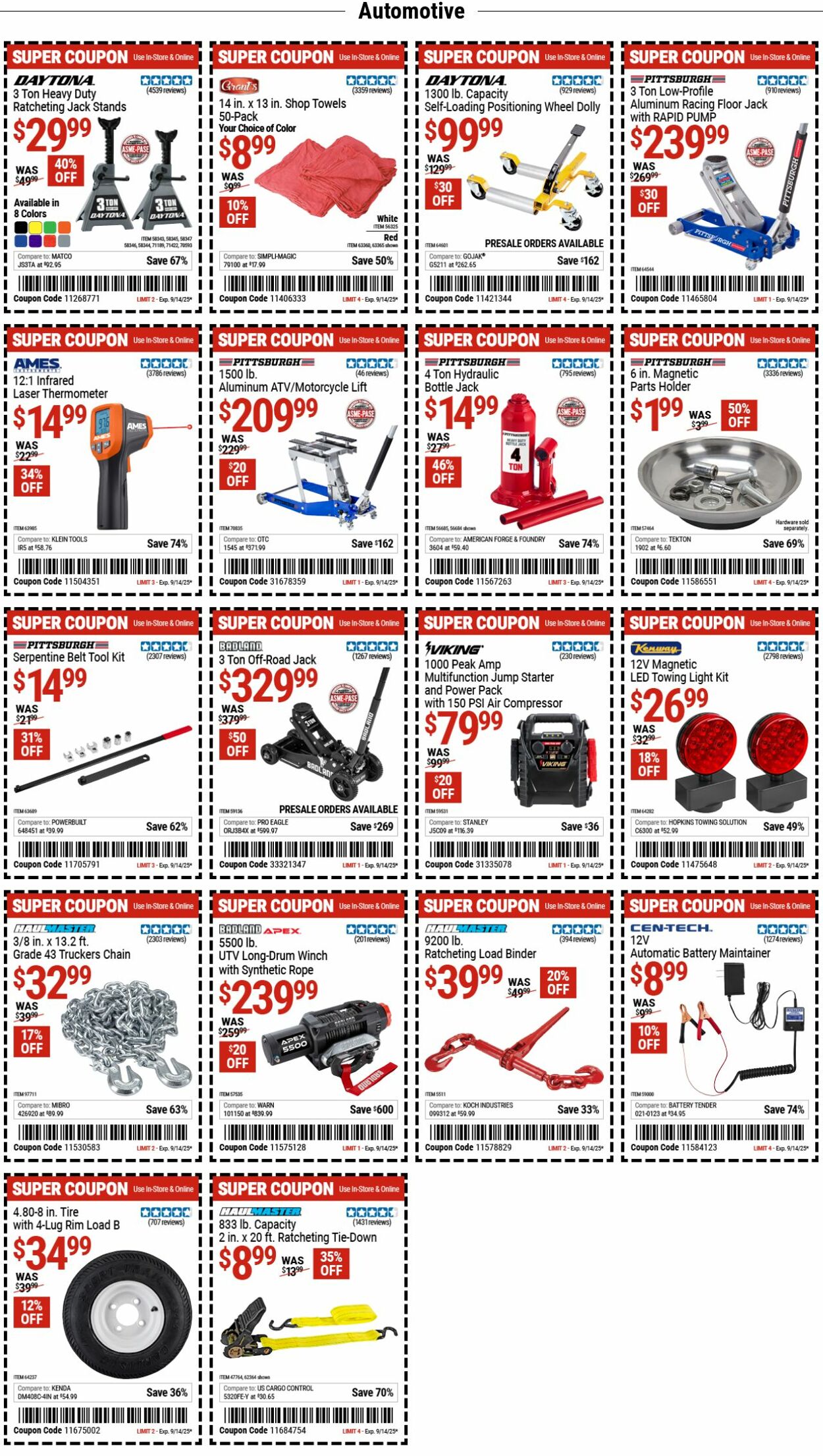 Weekly ad Harbor Freight 09/08/2025 - 09/17/2025