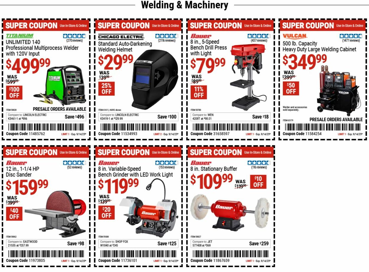 Weekly ad Harbor Freight 09/08/2025 - 09/17/2025