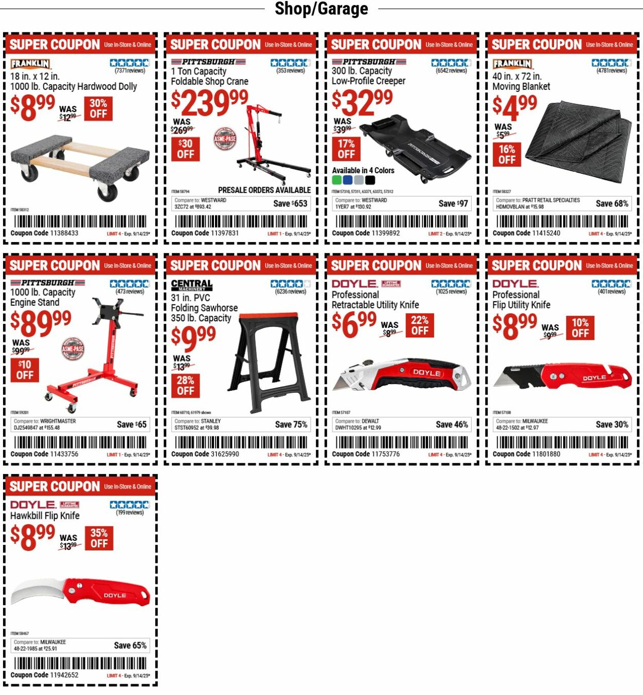 Weekly ad Harbor Freight 09/08/2025 - 09/17/2025