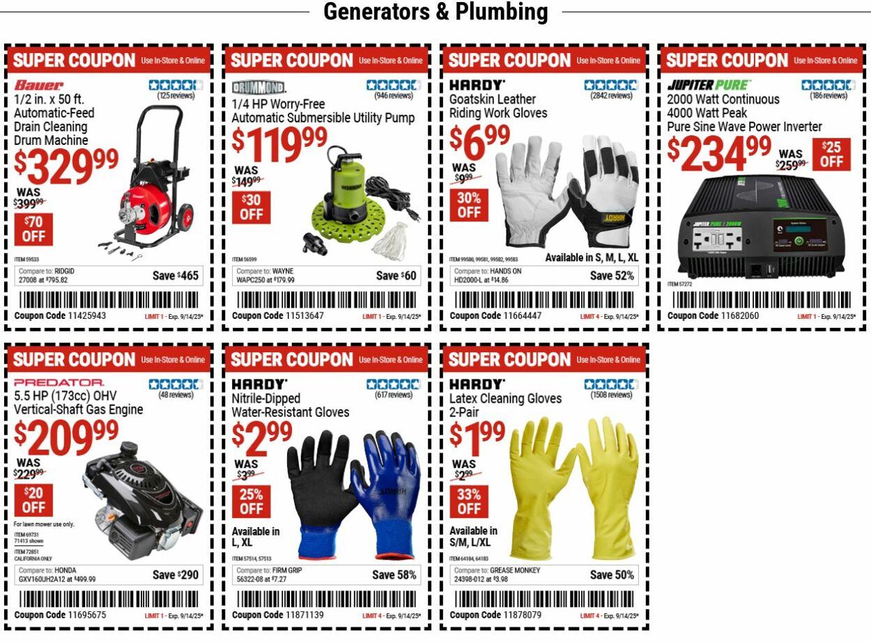 Weekly ad Harbor Freight 09/08/2025 - 09/17/2025