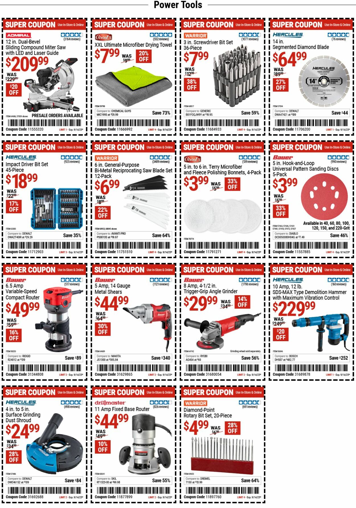 Weekly ad Harbor Freight 09/08/2025 - 09/17/2025