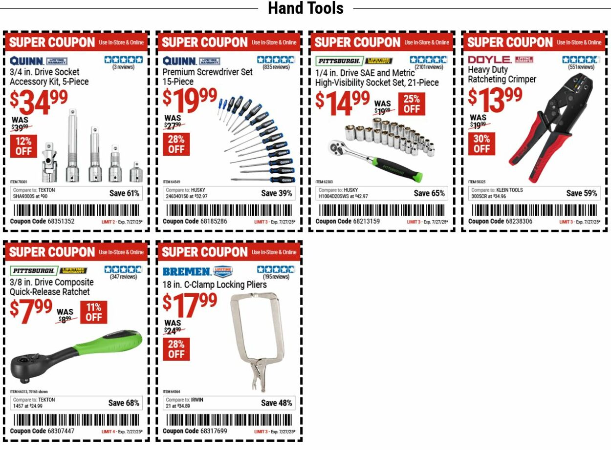 Weekly ad Harbor Freight 07/21/2025 - 07/30/2025