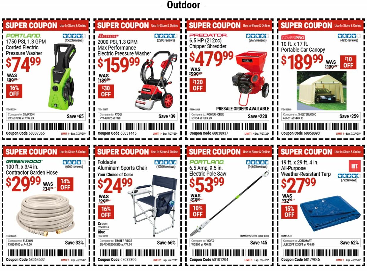 Weekly ad Harbor Freight 07/21/2025 - 07/30/2025