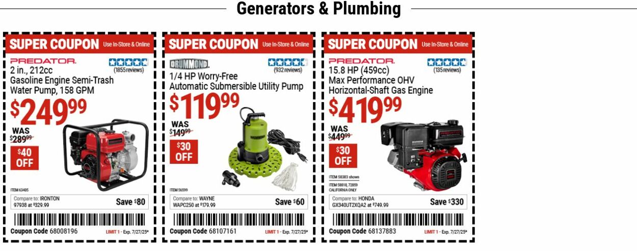 Weekly ad Harbor Freight 07/21/2025 - 07/30/2025