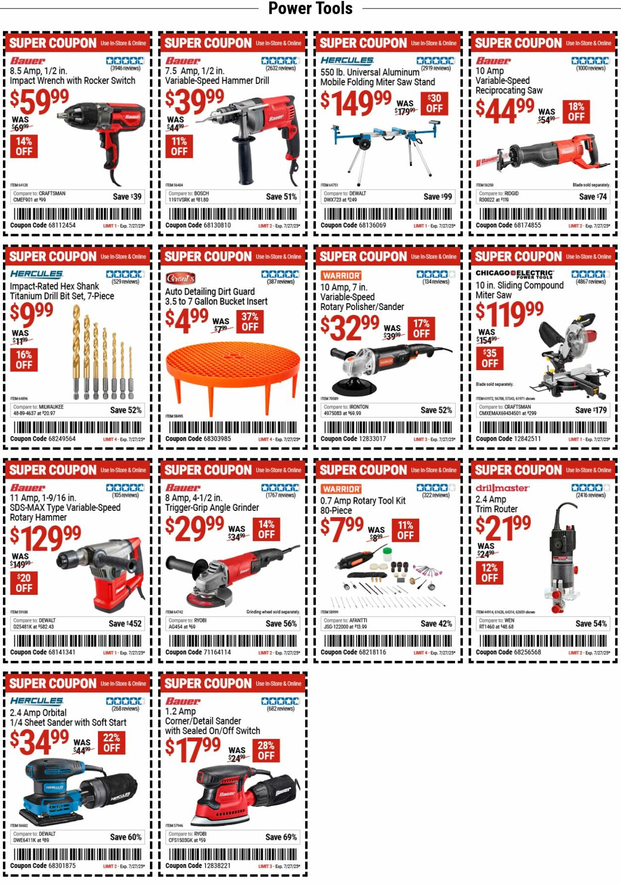 Weekly ad Harbor Freight 07/21/2025 - 07/30/2025