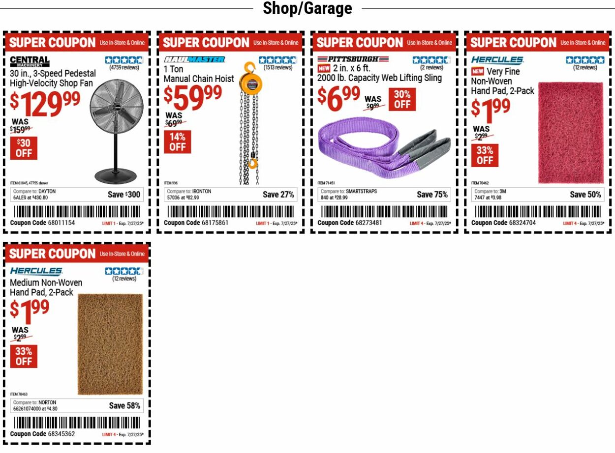 Weekly ad Harbor Freight 07/21/2025 - 07/30/2025
