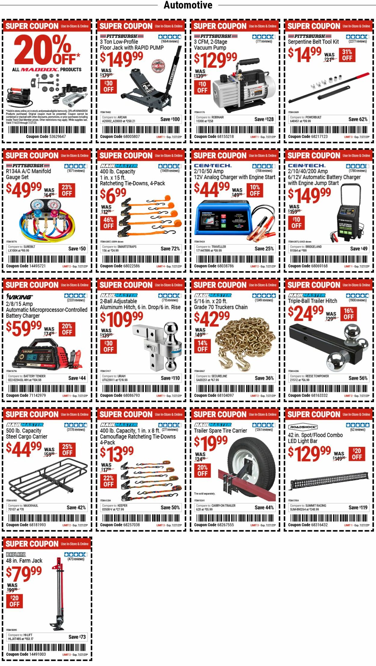 Weekly ad Harbor Freight 07/21/2025 - 07/30/2025