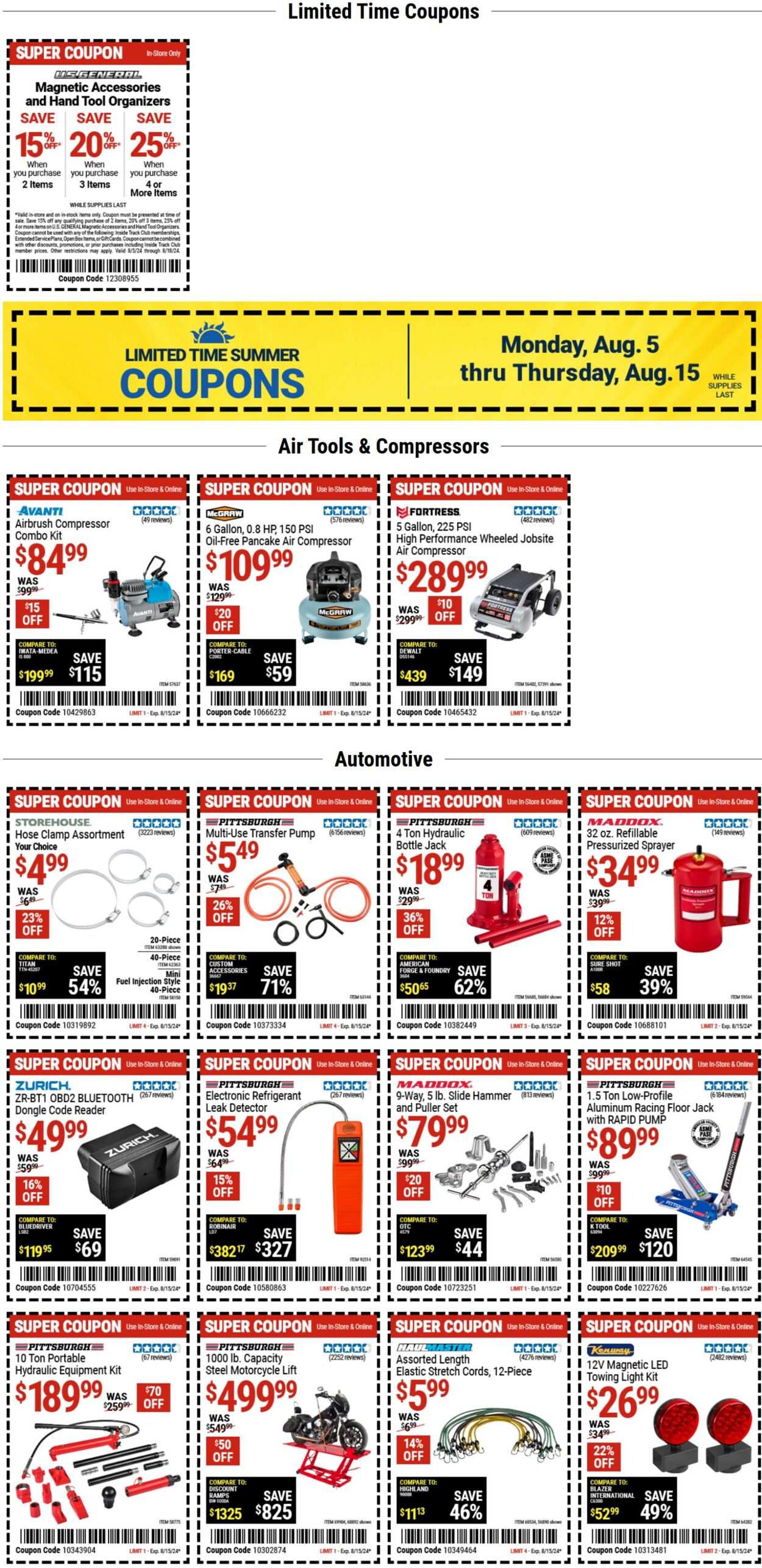 Weekly ad Harbor Freight 08/12/2024 - 08/15/2024