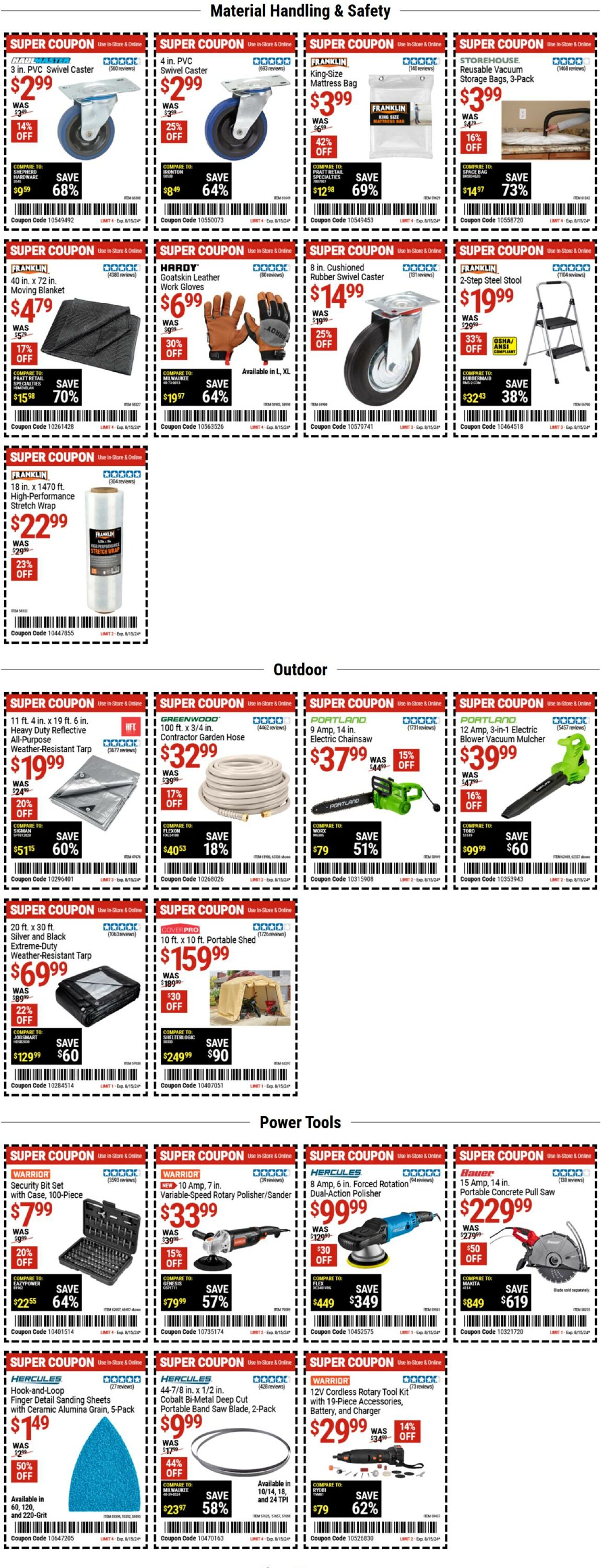 Weekly ad Harbor Freight 08/12/2024 - 08/15/2024