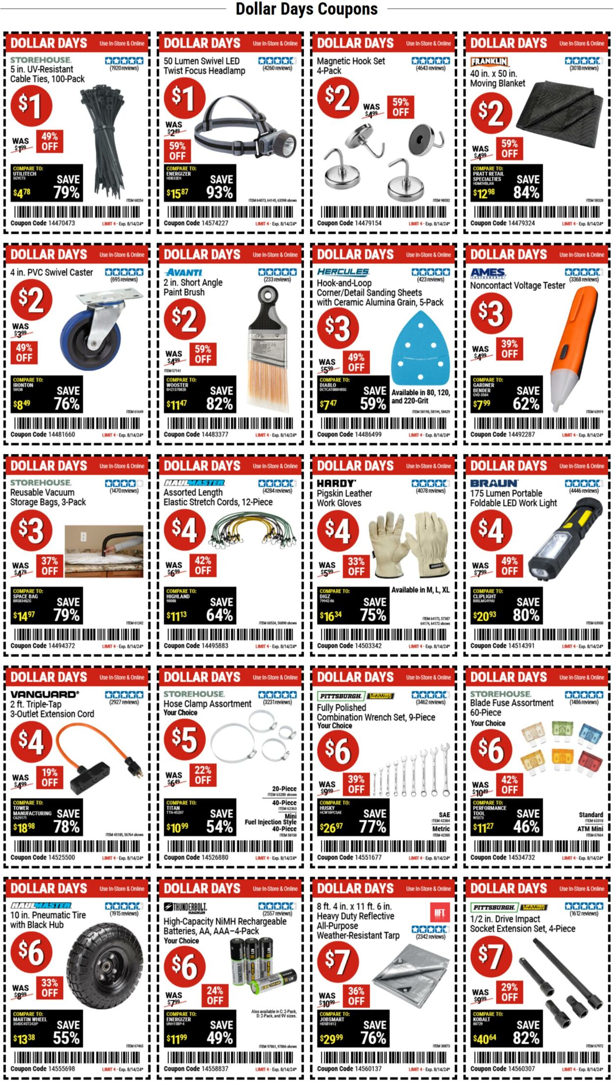 Weekly ad Harbor Freight 08/12/2024 - 08/15/2024