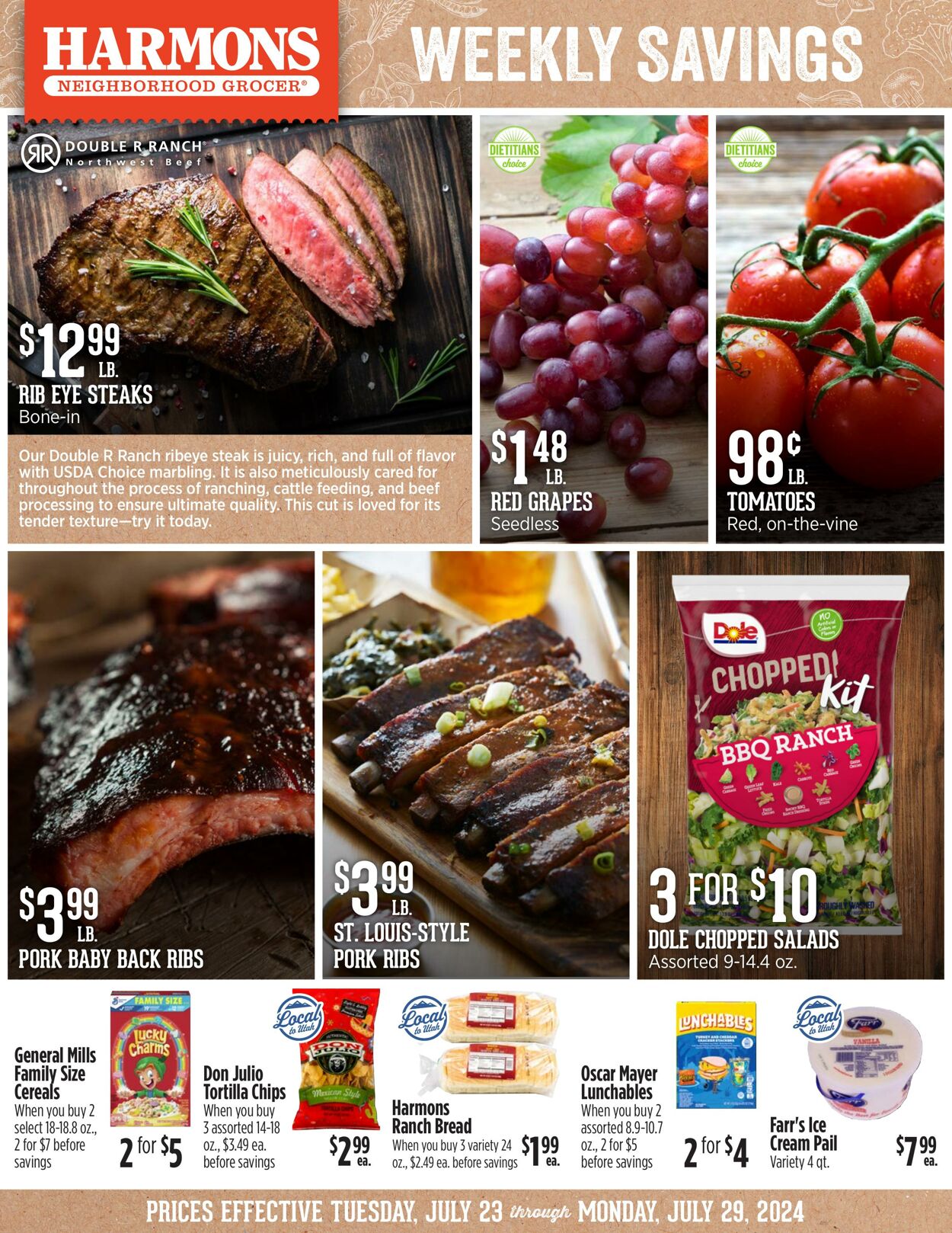 Weekly ad Harmons Grocery 07/23/2024 - 07/29/2024