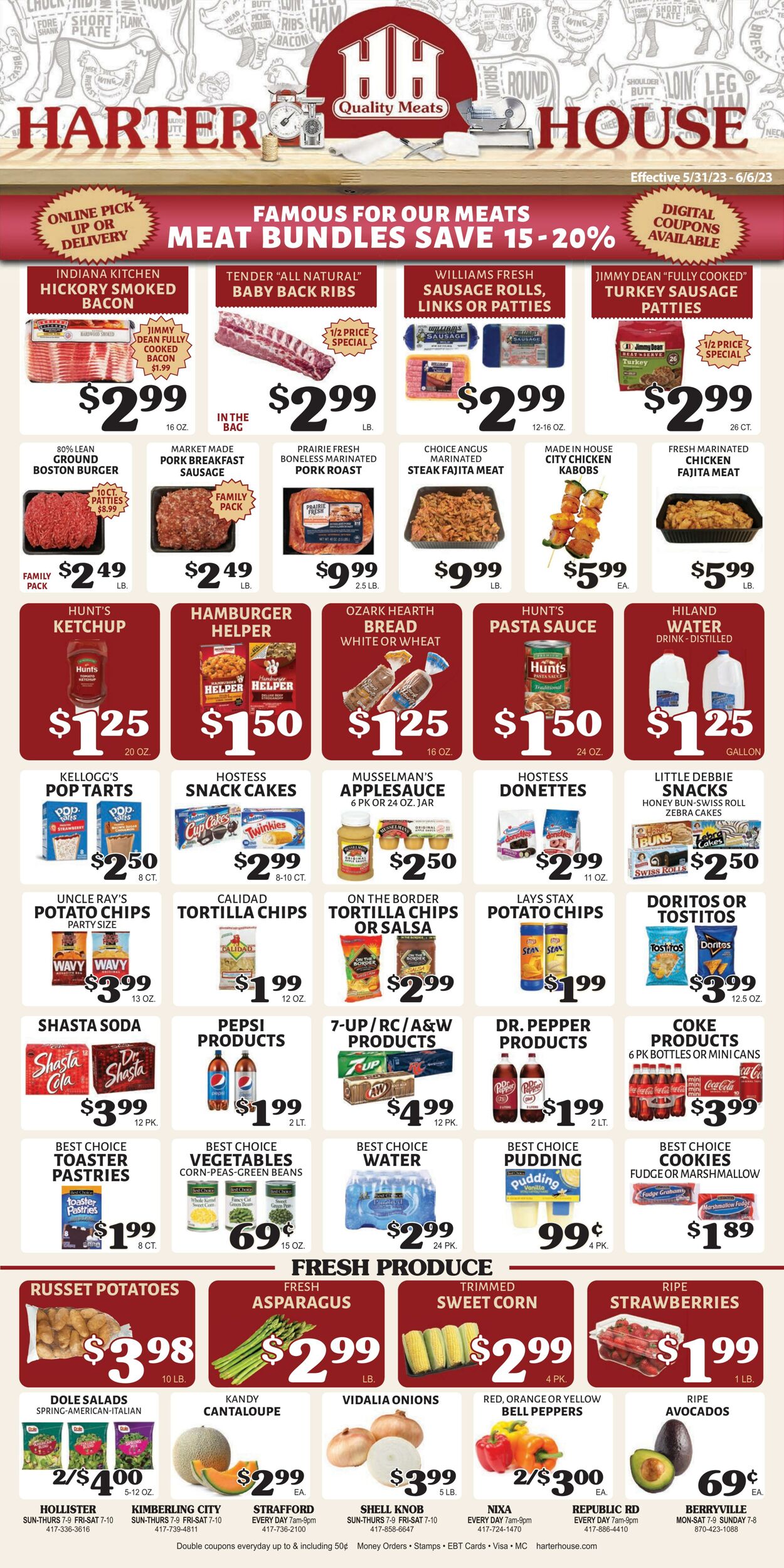 Harter House Promotional weekly ads