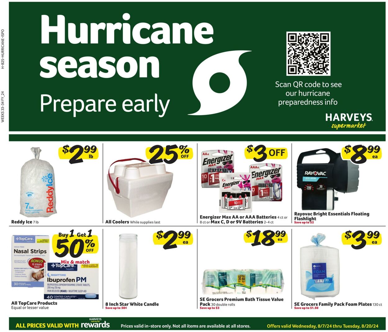 Weekly ad Harvey's Supermarkets 08/07/2024 - 08/20/2024