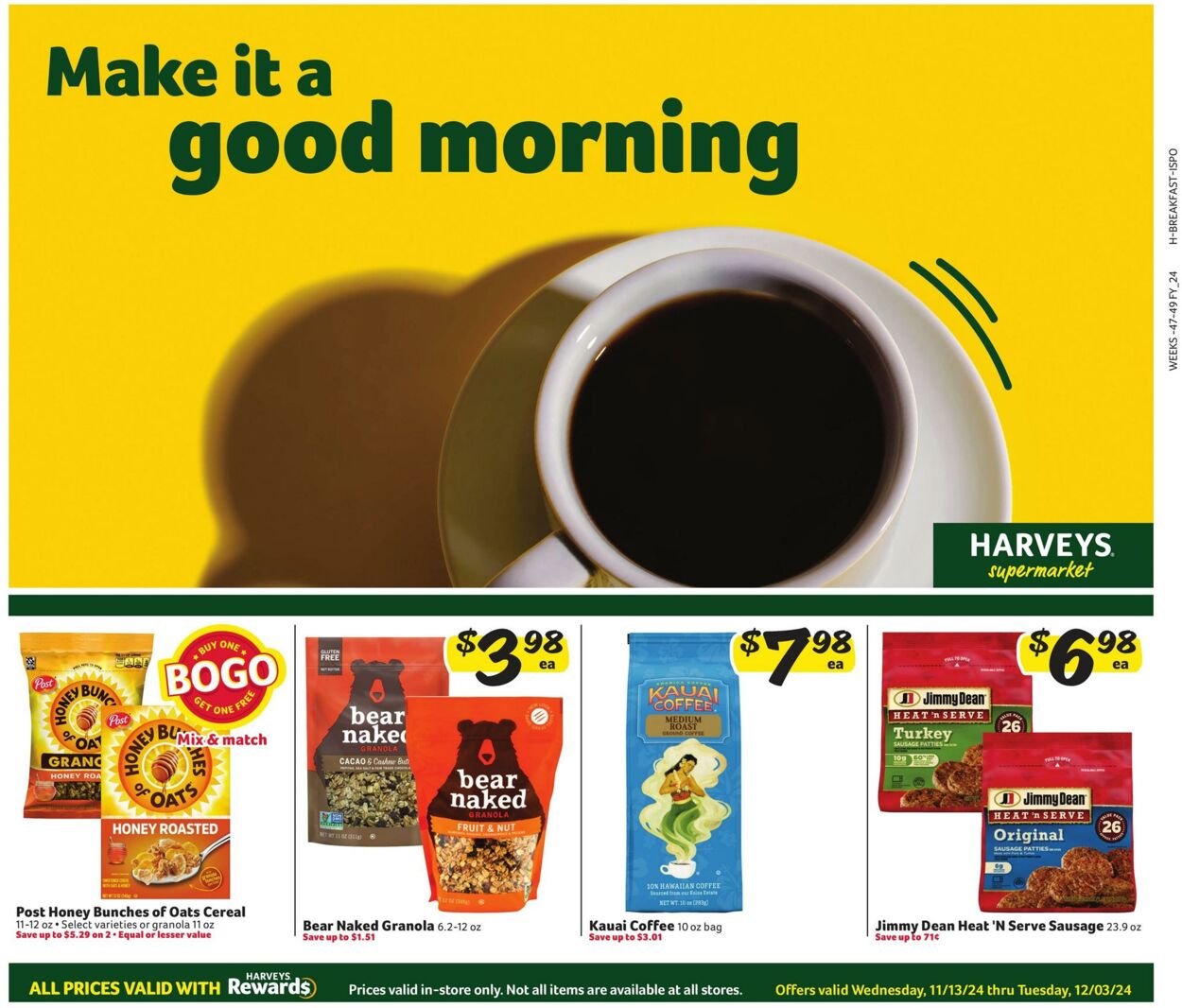 Weekly ad Harvey's Supermarkets 11/13/2024 - 12/03/2024