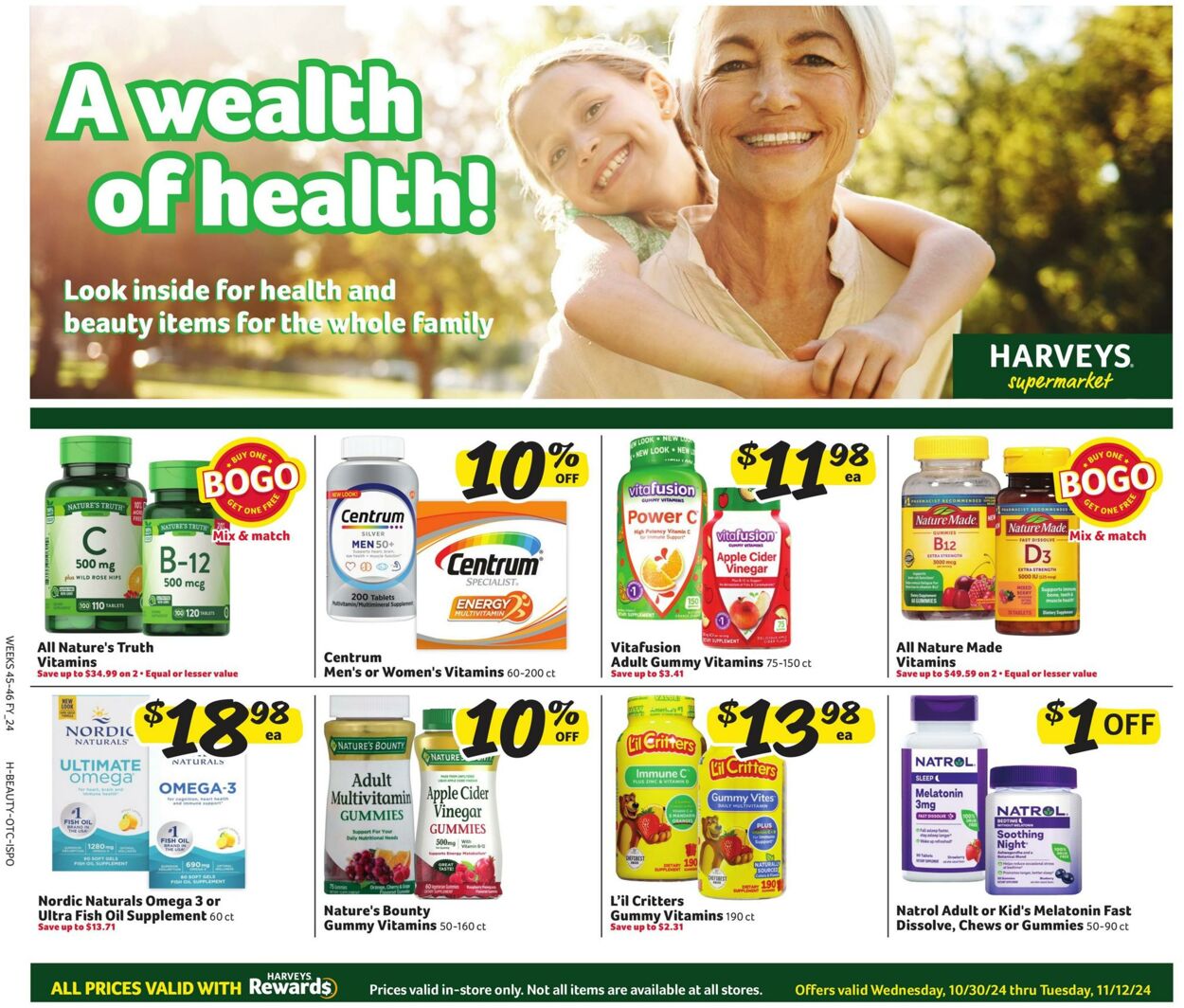 Weekly ad Harvey's Supermarkets 10/30/2024 - 11/12/2024